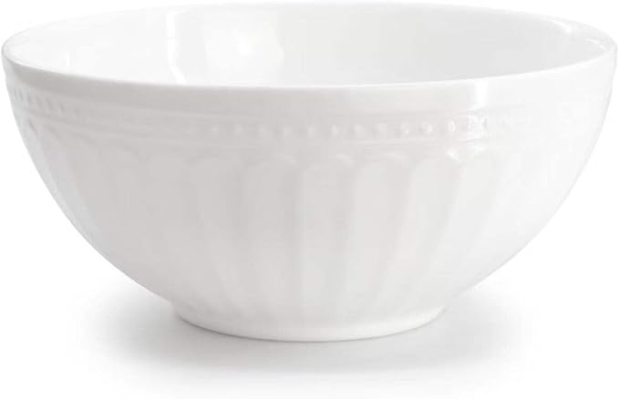 Swanton Arch 12 Piece Glass Dinnerware Set Break-Resistant White Plates and Bowls Service for 4 Microwave and Dishwasher Safe