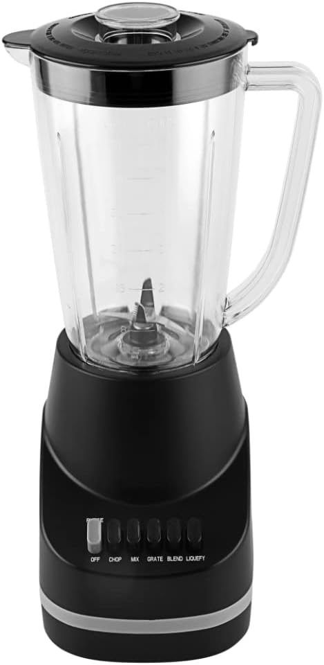 Speed Blender 360W High Power Countertop Blenders for Kitchen 48 Oz Blender Glass Jar for Shakes Ideal for SmoothiesCrush IcePurees1.5L jar Black