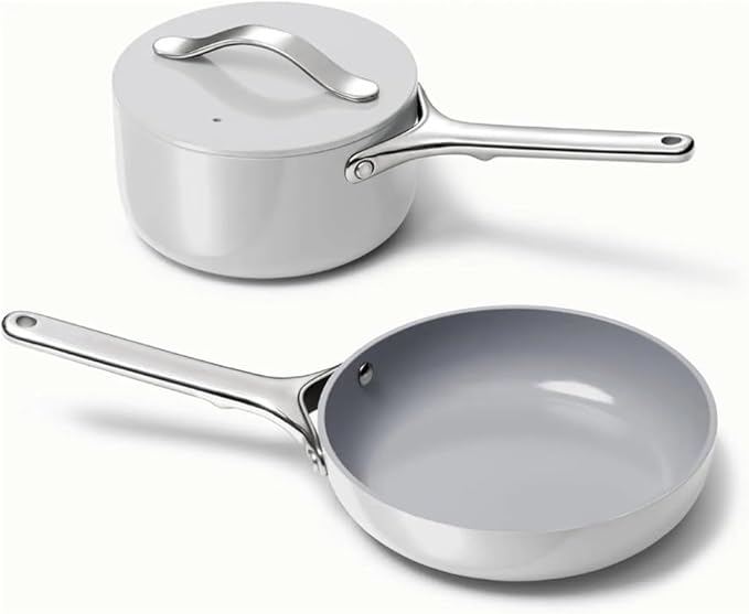 Cookware Set Non Stick Ceramic Fry PanWhiteOne-Gray-One