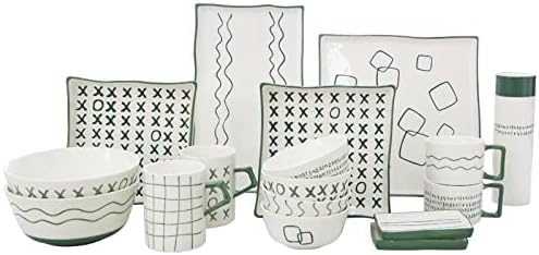 Stoneware Dinnerware Sets 12 Pieces Porcelain Bowls and Plates Sets Dinnerware Set Tableware Combination Set with Dinner Plate Dessert Pl
