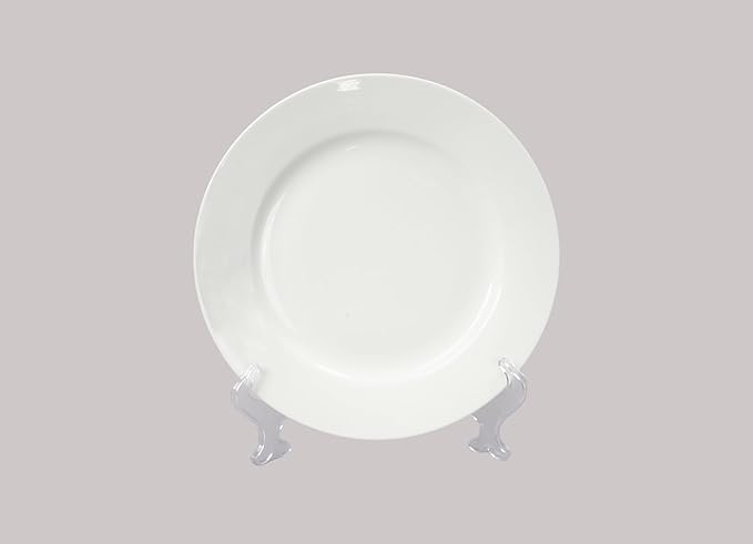 Bone China Rim Shape Elegance White Dessert Plate 6 inch Case of 6