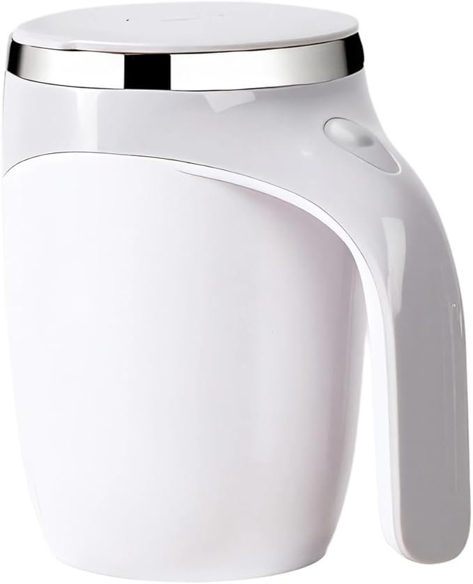 Auto Stirring Mug - 380 Ml Self-Mixing Cup With Smooth Stainless Steel Interior One-Tap Control For Easy Blending &amp Cooling