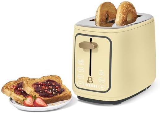 New beautifull 2-Sliice Digital Toaster with Touch-Activated Display Adjustable Browning Control Auto Shut-Off by D'rew Barry'more (Buttercream)