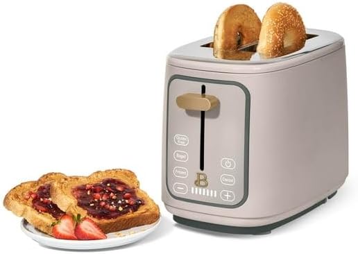 New beautifull 2-Sliice Digital Toaster with Touch-Activated Display Adjustable Browning Control Auto Shut-Off by D'rew Barry'more (Porcini Taupe)