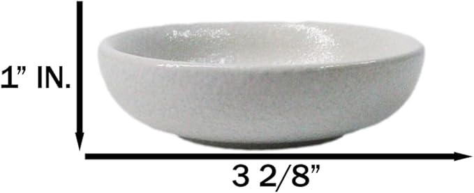 Ebros Gift Modern Yukino Hana Snow Flowers Ceramic Dinnerware Serveware Kitchenware Set Oriental Asian Restaurant Supply (Pack Of 6 Round Condiment Sauce Dishes 1.5oz)