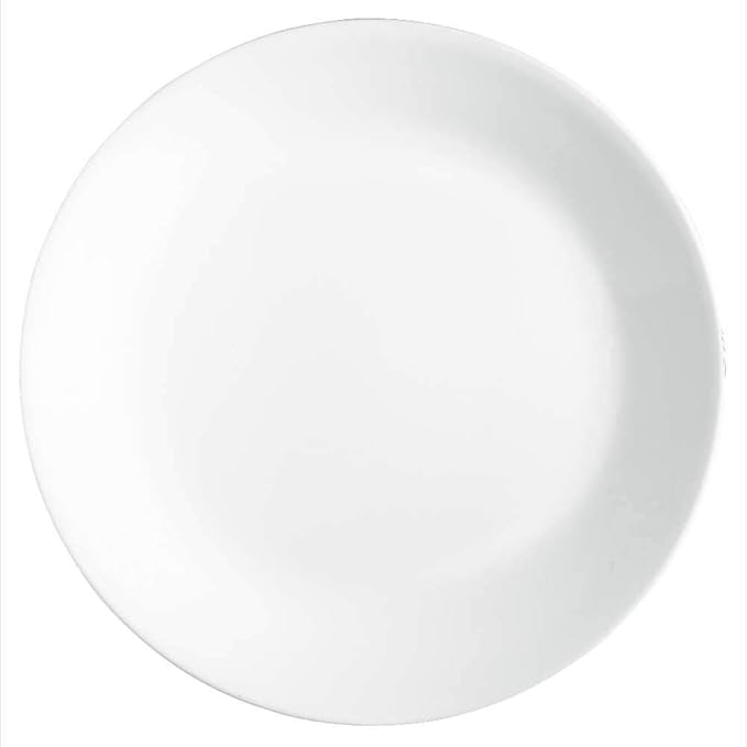 Corelle Vitrelle 38-Piece Service for 12 Dinnerware Set Triple Layer Glass and Chip Resistant Lightweight Round Plates and Bowls Set Winter Frost White