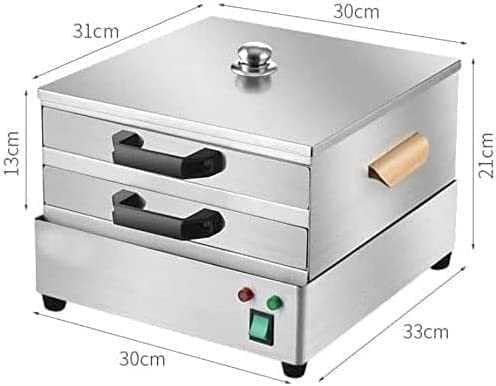 Electric Cantonese Rice Noodle Rolls Machine 2 Layer Stainless Steel Steamed Vermicelli Roll Steamer with 3 Steaming Tray - Easy and Efficient Cooking