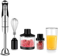 Immersion Blender 800W 2-Speed 5-in-1 Stick Hand Blender with 500ml Food Grinder 600ml Container Egg Whisk for Puree Infant Food Smoothies Sauces and Soups