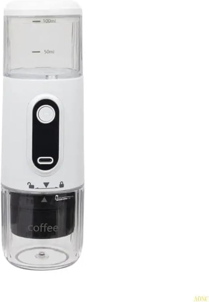 Portable Coffee Machine Portable Electric Espresso Machine Plastic Wireless Rechargeable Suitable For Car Home And Outdoor Easy Brewingfor Outdoor Travel Picnic(White Screen style)