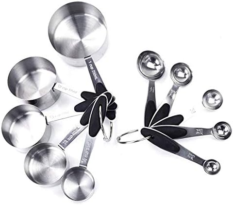 Kn650 10 in 1 Black Stainless Steel Measuring Spoon Cake Mold Baking Tool Set Cookware Set Cookware Picnic Boiler Cookware