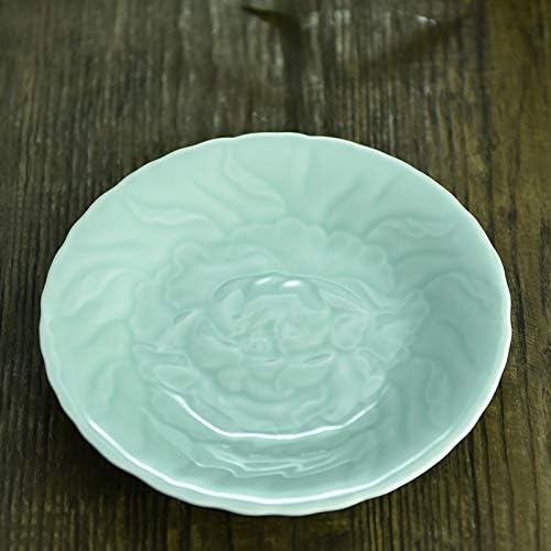 Plates Dinnerware 8 inches Celadon Dish with Penoy Microwave and Dishware Safe(set of 4)