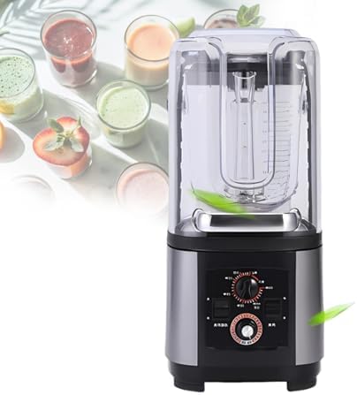 Soundproof 2200W Commercial Blender with 2L Jar FastIce Crushing Quiet Operation Self Cleaning Heavy Duty Smoothie Maker