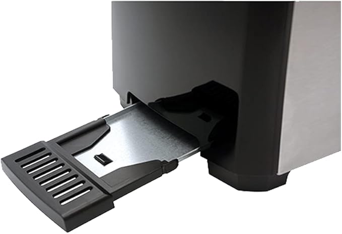 Premium Levella Silver Stainless Steel 2-Slice Toaster for Bread Modern Style 750 Watts Removable Crumb Trays