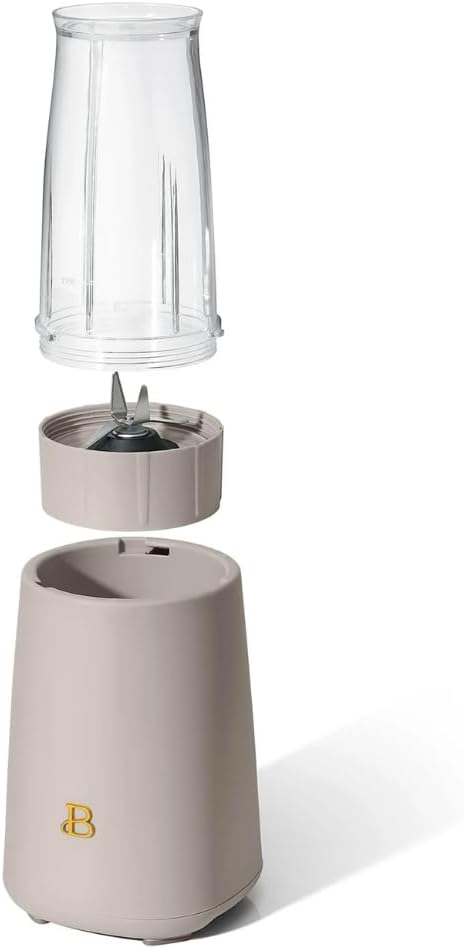 Personal Blender 12-Piece Set 240W Motor Emulsifying Stainless Steel Blade System 16oz Travel Cup with Straw BPA-Free Dishwasher Safe Jars (Porcini Taupe)