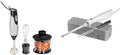 Hamilton Beach 4-in-1 Electric Immersion Hand Blender with Handheld Blending Stick &amp Electric Knife Set with Reciprocating Serrated Blades Storage Case Fork - For Carving Meats Bread Foam Mor