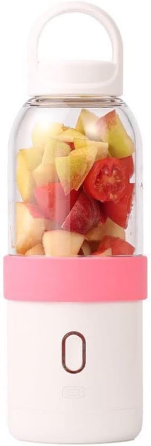 Portable Blender for Shakes and Smoothies Personal Blender with USB Rechargeable 6-Piece-Blade BPA Free for Travel Office and Sports (Color : Pink)