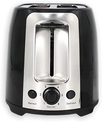 EUROSTAR ET750B 2-Slice Cool Touch Wide-Slot Toaster Black