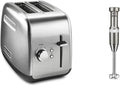KitchenAid KMT2115SX Stainless Steel Toaster Brushed Stainless Steel &amp Variable Speed Corded Hand Blender KHBV53 Contour Silver
