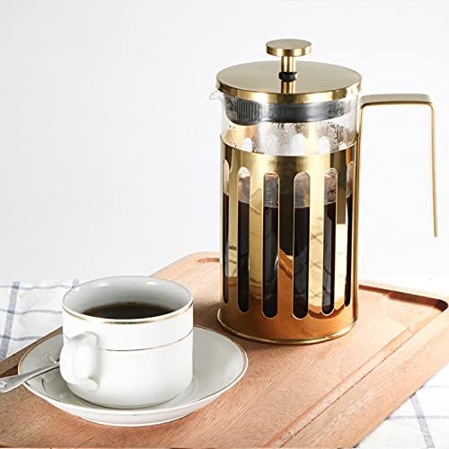 Coffee Press Pot Stainless Glass Coffee Maker Turkish Coffee Pot for Making Tea At Home Pots (600ml)