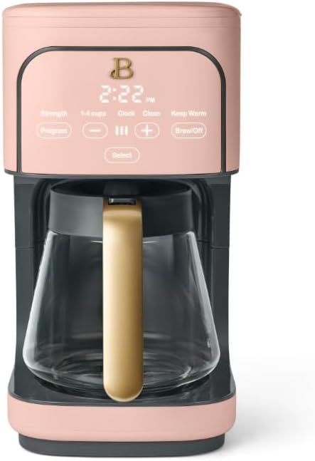 Beauti Coffee Maker 12 cup Programmable Brewing Versatility Advanced Programming 1200 W Keep Warm mode (Rose)
