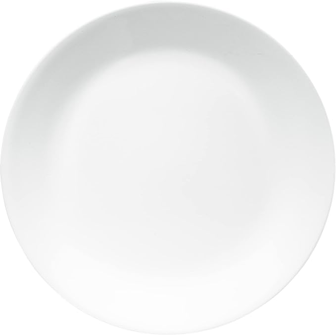 Corelle Vitrelle 4-Pieces 8.5 Glass Salad/Appetizer Plates Chip &amp Crack Resistant Glass Dinnerware Set Plates Winter Frost White
