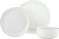 Linear Porcelain Dinnerware Set Gold - 12 Piece