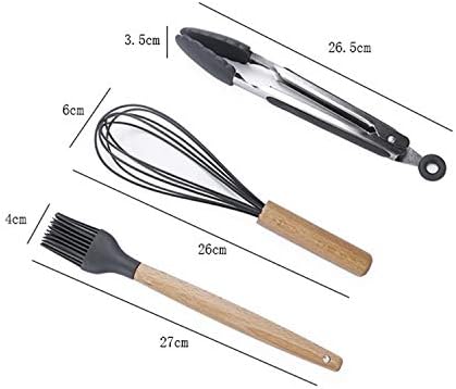 Kn020 11 in 1 Wooden Handle Silicone Non-Stick Spatula Spoon Kitchen Tool Set Cookware Set Cookware Picnic Boiler Cookware