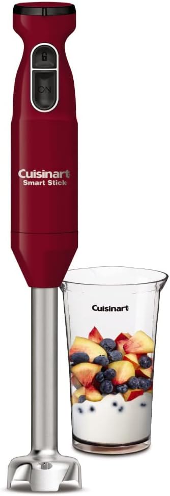 Cuisinart Smart Stick Two-Speed Hand Blender Powerful Immersion Blender with 300-Watt Motor Blends Shakes Smoothies Puree Baby Food Soups &amp Sauces CSB-175RP1 Red