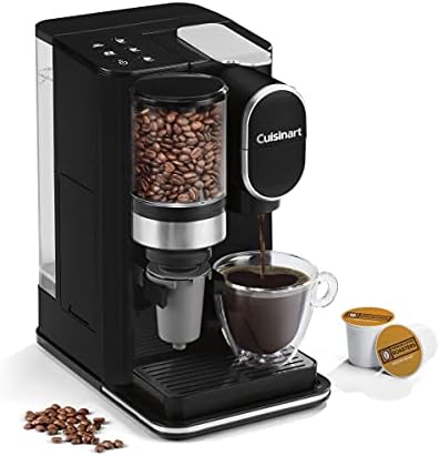 Cuisinart Single Serve Coffee Maker + Reusable Filter Cup 48 oz Reservoir Conical Burr Grinder