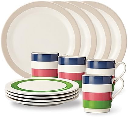 Kate Spade New York 12-Piece All in Good Taste Rainey Street Dinnerware Set in Stripes