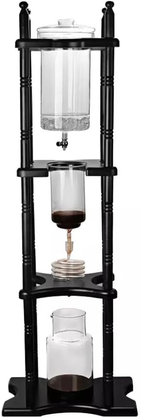 Cold Drip Coffee Maker Cold Brew Machine Glass Slow Drip Technology Ice Drip Coffee Pot w/Adjustable Walve Handmade Glass Cold Brew Maker for Home Office Drip Coffee Maker
