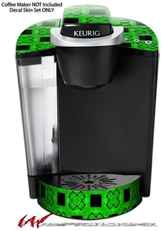 Decal Style Vinyl Skin compatible with Keurig K40 Elite Coffee Makers Criss Cross Green (COFFEE MAKER NOT INCLUDED)