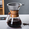 GS Pour Over Coffee Maker - 13.5 OZ Glass Carafe with Stainless Steel Filter Reusable &amp Portable Drip Coffee Maker for Home Office Camping - 600ML