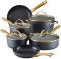 For Forged Induction 12-Piece Aluminum Ceramic Nonstick Cookware Set in Black