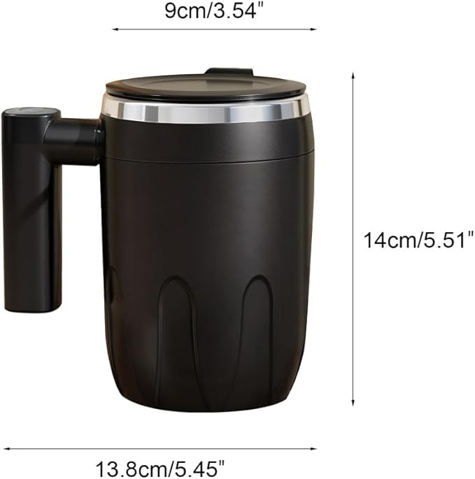 MiOYOOW Auto Stirring Coffee Mug 380ML Stainless Steel Self Stirring Cup with USB Charging for Office Home Travel