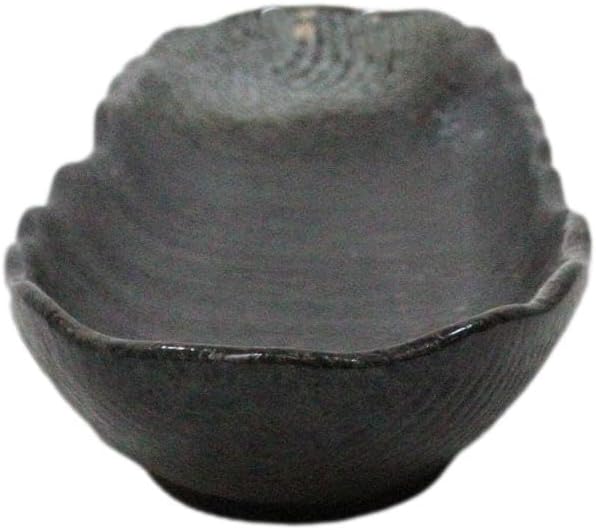 Ebros Gift Artistic Charcoal Grey Tone Hakumu Porcelain Collection Dinnerware Serveware Kitchenware Set Asian Japanese Restaurant Supply (Pack Of 3 Wavy Oblong Long Serving Platter 13.25 L)