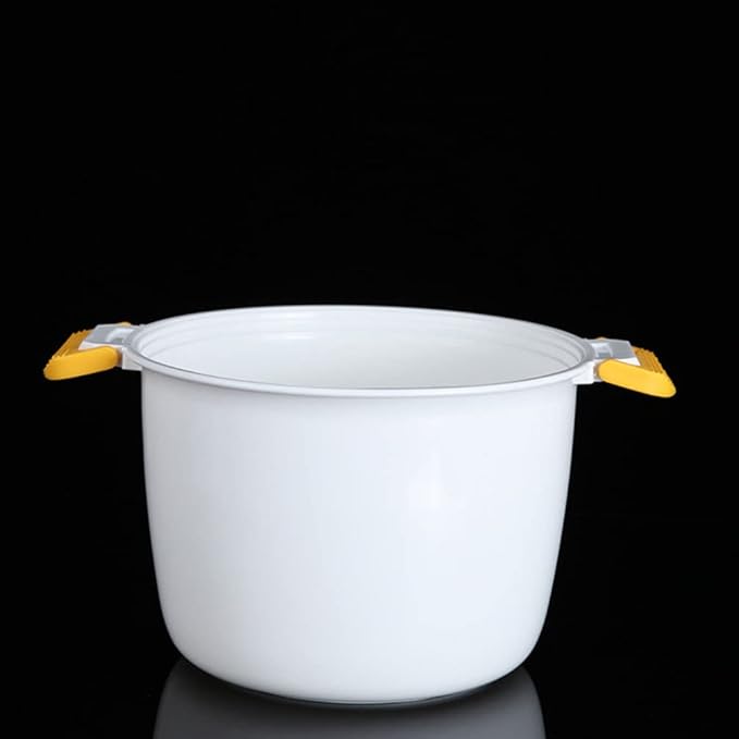 Luxshiny Microwave Rice Cooker 2-Cup Portable Rice Container Food Steamer for Home Cooking Soups Stews Pasta Compact Yellow Kitchen Appliance