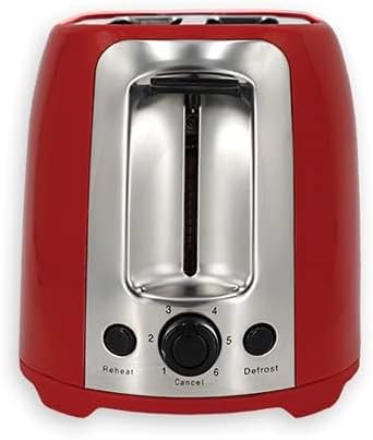 EUROSTAR ET751R 2-Slice Cool Touch Wide-Slot Toaster Red