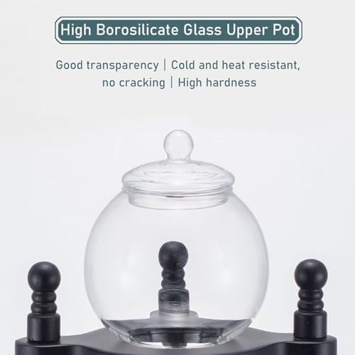 Cold Brew Drip Tower Iced Drip Coffee Maker Cold Brew Dripper Pot Cold-Drip Coffee Tower Ice Coffee Machine Wooden Glass 600ml(A)