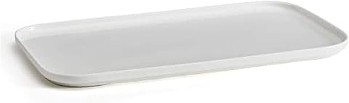 Mikasa Samantha Rectangular Bone China Lightweight Chip Resisant Serving Tray 15.85 Inch White