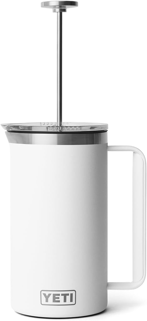 YETI Rambler 34 oz. French Press Coffee Maker with GroundsControl Filter White