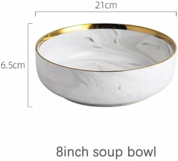 Ceramic Dinner Plates Set Dishes Marble Design Food Plate Dinnerware SetColor-1 Person Set