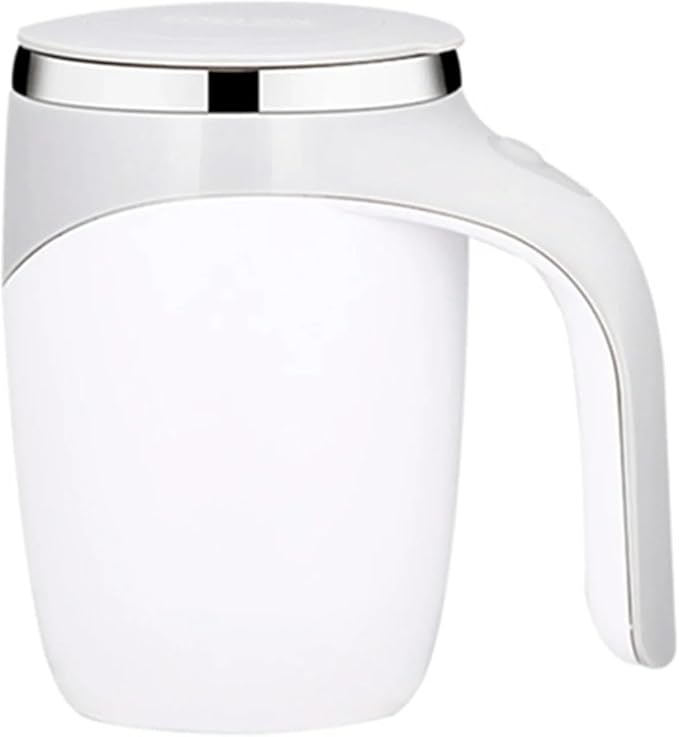 Rechargeable Automatic Stirring Cup - Portable Electric Coffee Mug With Stainless Steel Magnetic Rotation For Effortless Mixing(White)