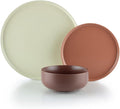 Everything Kitchens Modern Flat Dinnerware Collection (Mojave 12 Piece Dinnerware Set)