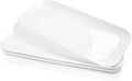 Serving Platters Set of 4 Rectangular Serving Plates Serving Trays for Entertaining Party MicrowaveOvenDishwasher SafeKitchen Dinnerware White 12.4 Inch
