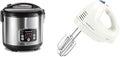 Hamilton Beach Digital Programmable Rice Cooker &amp Food Steamer 14 Cups Cooked (7 Uncooked) &amp 6-Speed Electric Hand Mixer with Whisk Traditional Beaters Snap-On Storage Case Wh