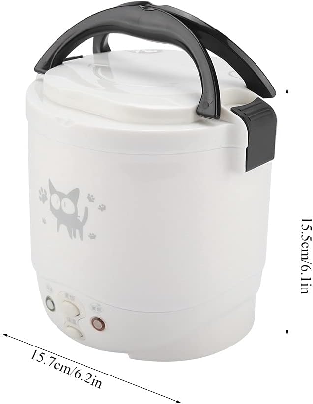 Small Rice Cooker12v Portable Travel Rice Cooker For Car Cooking Heating and Keeping Warm Function Can be Used As a Electric Lunch Box(White)
