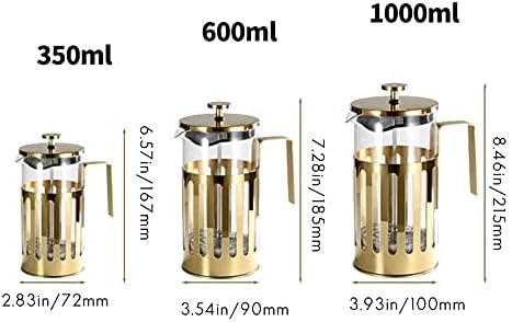 Coffee Press Pot Stainless Glass Coffee Maker Turkish Coffee Pot for Making Tea At Home Pots (350ml)