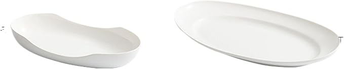 Thcbme 加热保温鱼盘家用酒店明炉餐具饭店蒸鱼陶瓷盘子菜盘/Ceramic Dinnerware SetsPlates and Bowls/22英寸奇石宽边鱼盘