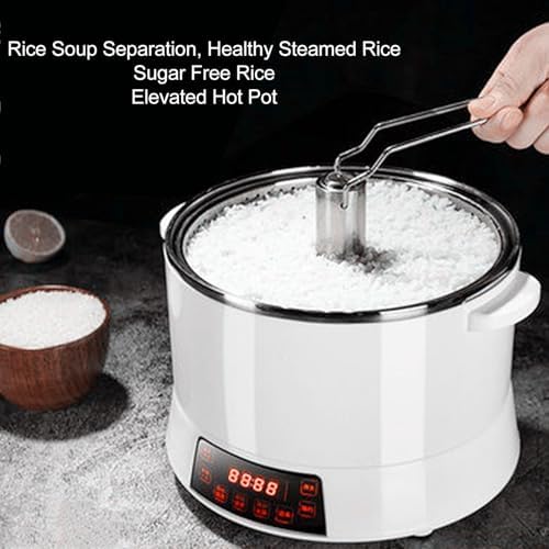 Large Capacity Rice Cooker with Smart Sugar Removal Function 4L Electric Rice Cooker with Steamer Basket Fast Cooking &amp Keep Warm for Family Meals